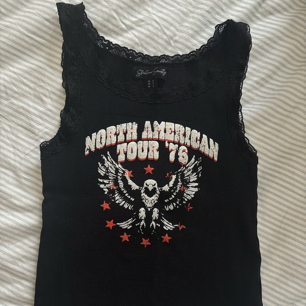 streetwear society vintage style Black Graphic Tank Top